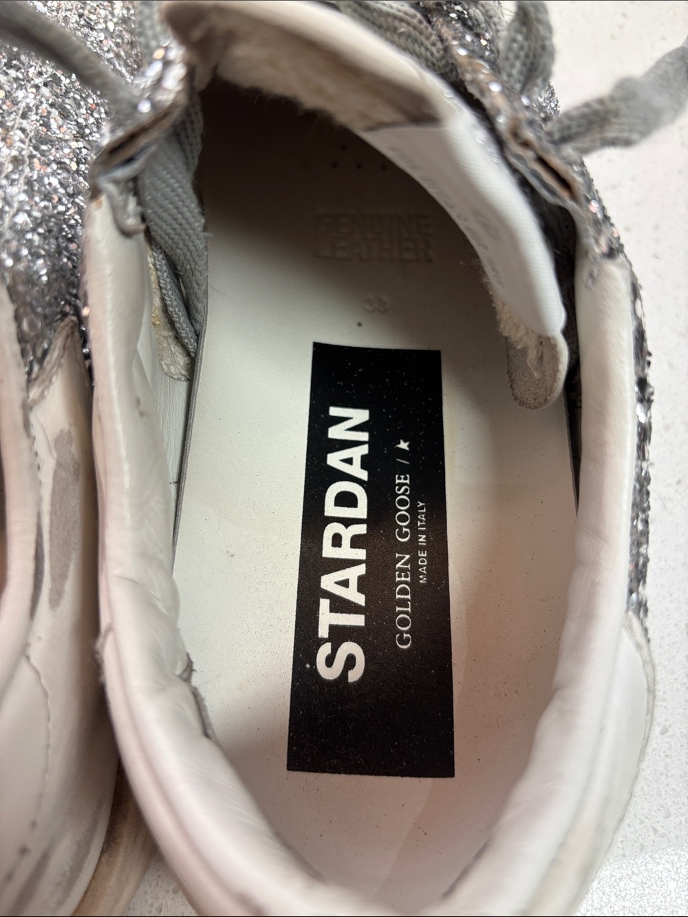 Golden Goose Stardan Glitter Low-Top Sneakers Size 38 - Picture 8 of 13